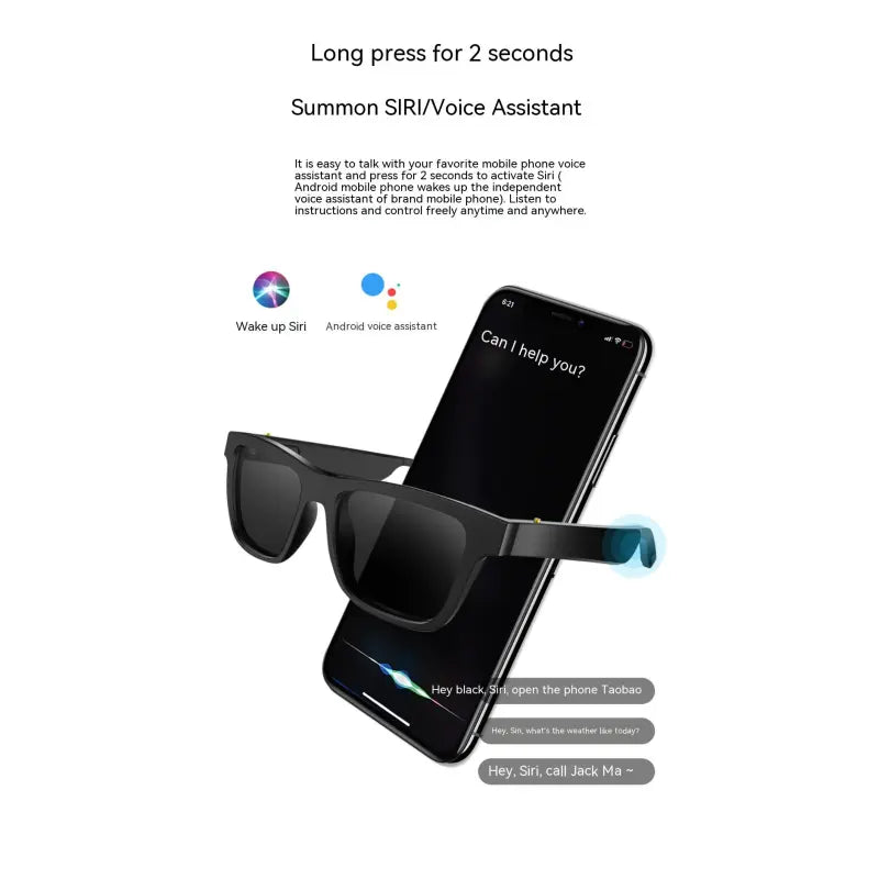 Occhiali intelligenti con tecnologia futuristica, auricolare Bluetooth e occhiali da sole