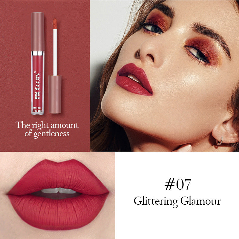 Lucidalabbra Opaco Che Non Macchia, Non Facile da Sbiadire, Rossetto Liquido Nebbioso in Tubetto Sottile, Confezione da 8 Colori