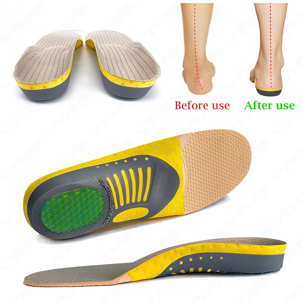 VTHRA Flat Feet Insoles Arch Support Insole Orthopedic Shoes Sole for Men Women Orthopedic Shoe Pad O/X Leg Correction Foot Care