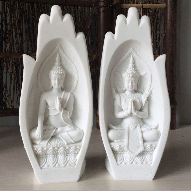 Scultura Decorativa Creativa a Forma di Mano di Buddha in Resina per la Casa