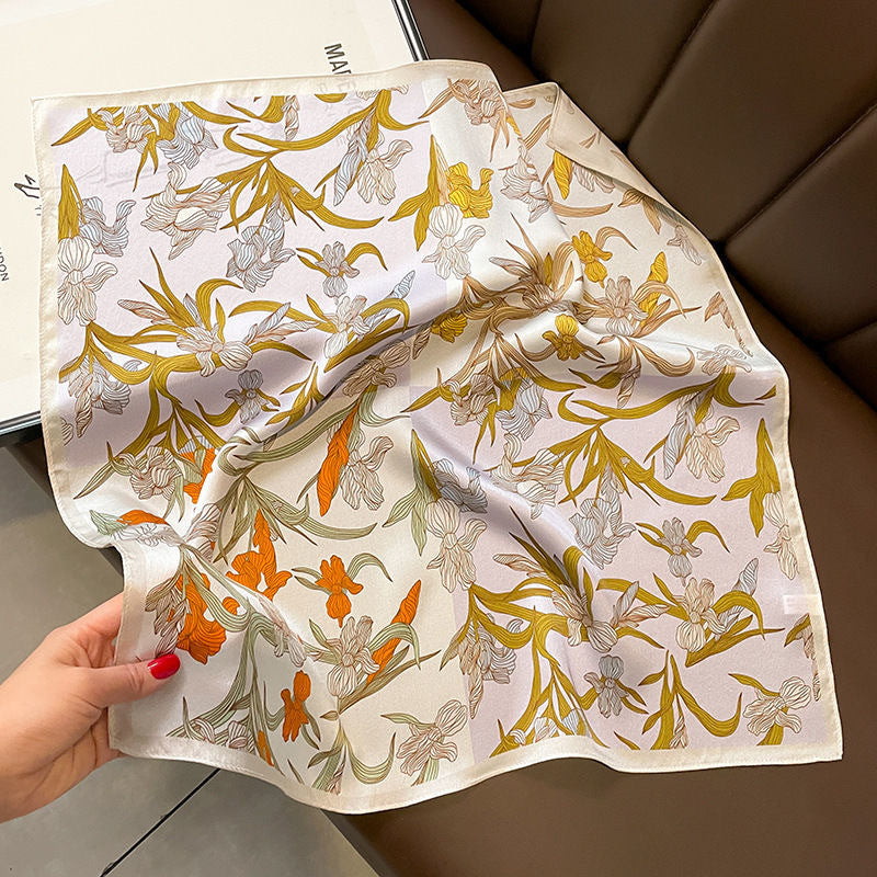 Womens Lightweight Spring Summer Silk Scarf Sun-protective Neck Gaiter And Hair Tie