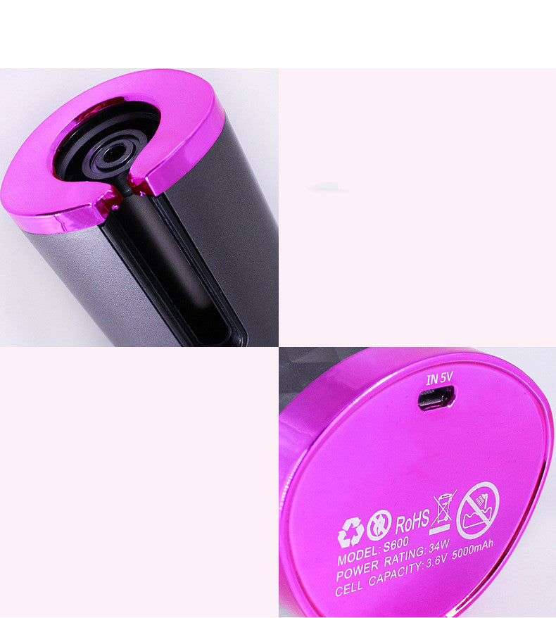 Arricciacapelli Automatico Ricaricabile da Donna, Arricciacapelli Portatile con Display LCD, in Ceramica, Girevole, per Onde e Ricci