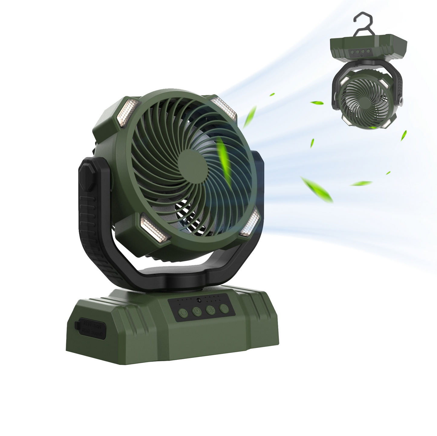 Banca di alimentazione portatile da esterno, luce LED, ventilatore da campeggio