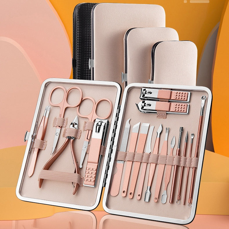 Set di Forbici Professionali, Tagliaunghie, Cucchiaino per Orecchie, Pinze per Pellicine, Tronchesine per Unghie, Coltello per Pedicure, Strumento per Rimuovere l'Unghia Incarnita