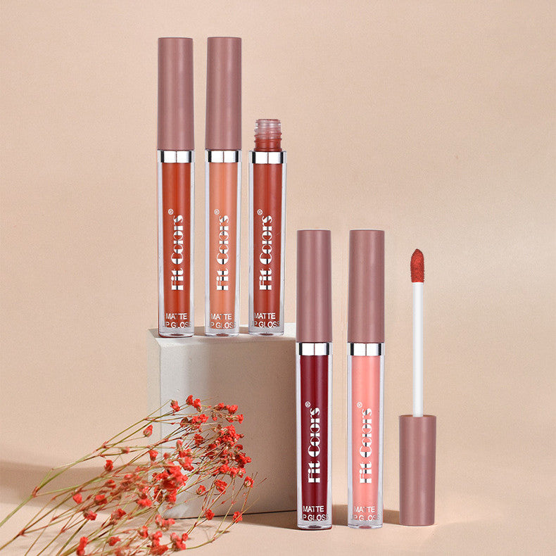 Lucidalabbra Opaco Che Non Macchia, Non Facile da Sbiadire, Rossetto Liquido Nebbioso in Tubetto Sottile, Confezione da 8 Colori