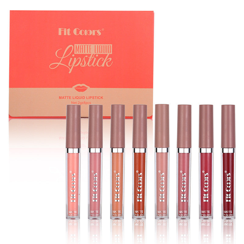 Lucidalabbra Opaco Che Non Macchia, Non Facile da Sbiadire, Rossetto Liquido Nebbioso in Tubetto Sottile, Confezione da 8 Colori