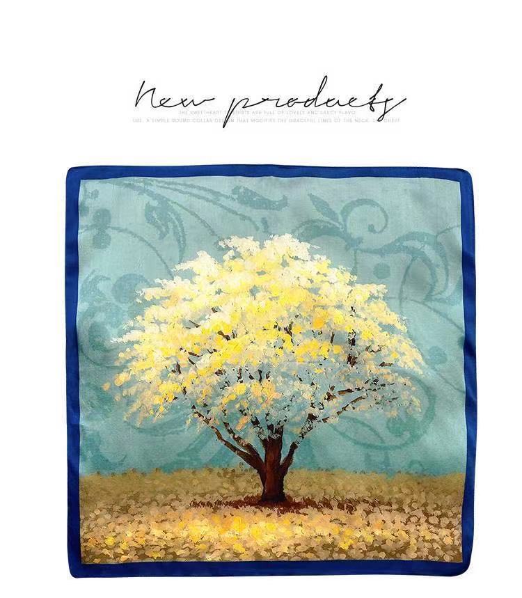 Womens Lightweight Spring Summer Silk Scarf Sun-protective Neck Gaiter And Hair Tie