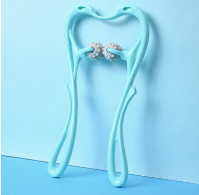 Massaggiatore manuale multifunzione per il collo a sei ruote con rulli massaggianti e per alleviare la tensione
