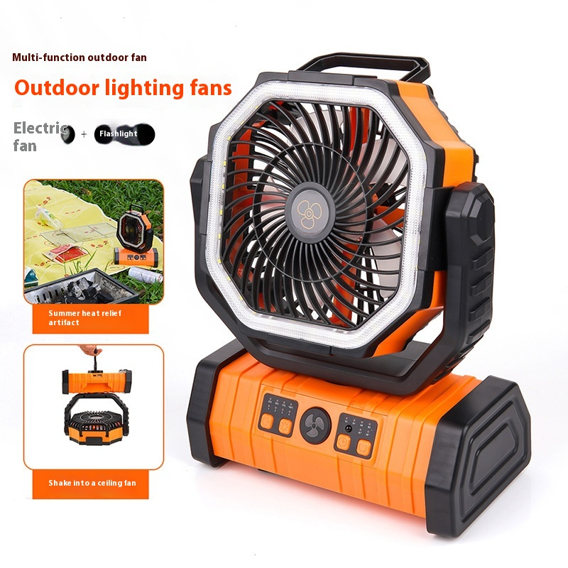 Banca di alimentazione portatile da esterno, luce LED, ventilatore da campeggio