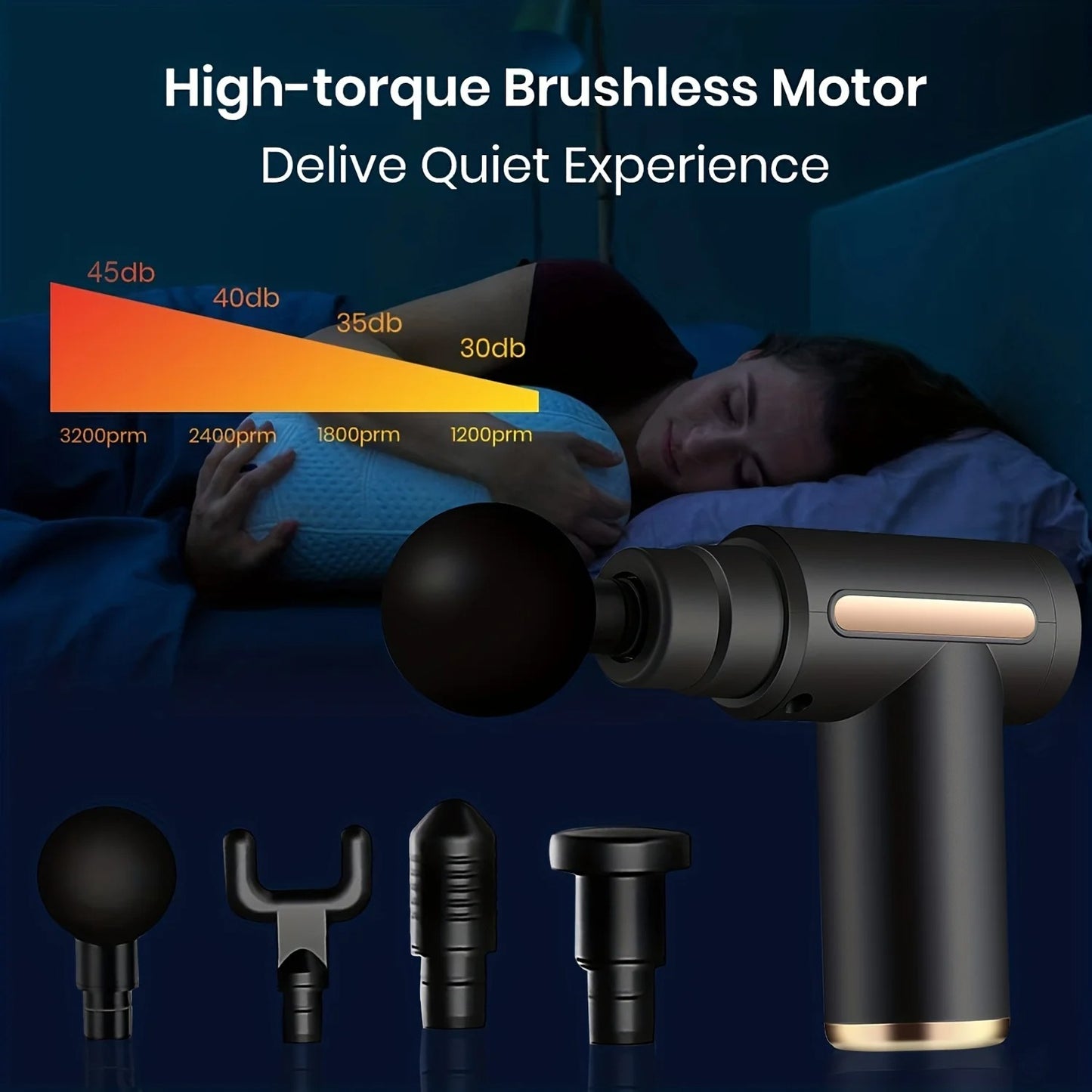 Pistola Massaggiante per Rilassamento Muscolare Profondo, Massaggio al Collo, Attrezzatura Elettrica per Fitness, Riduzione del Rumore, Unisex.