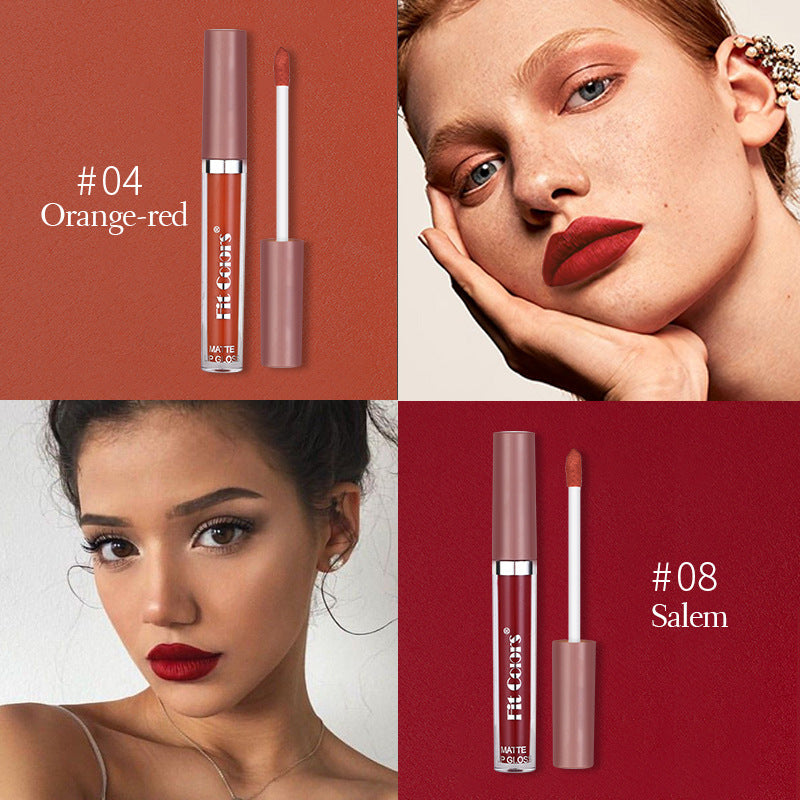 Lucidalabbra Opaco Che Non Macchia, Non Facile da Sbiadire, Rossetto Liquido Nebbioso in Tubetto Sottile, Confezione da 8 Colori
