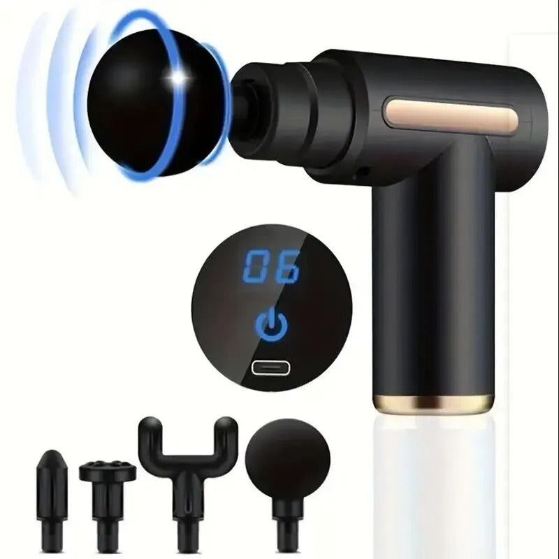 Pistola Massaggiante per Rilassamento Muscolare Profondo, Massaggio al Collo, Attrezzatura Elettrica per Fitness, Riduzione del Rumore, Unisex.