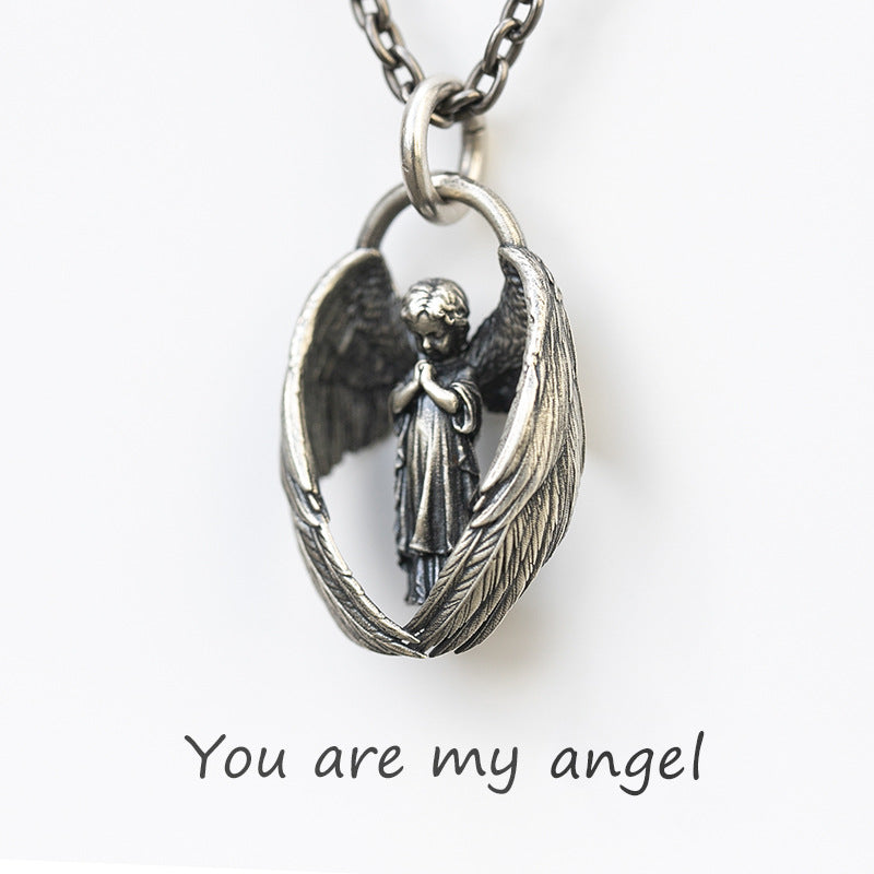 Nuova Collana con Pendente Personalizzata Ali d'Angelo da Uomo