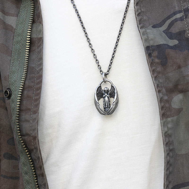 Nuova Collana con Pendente Personalizzata Ali d'Angelo da Uomo