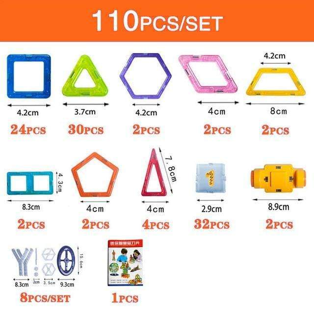 Mattoncini Magnetici Fai da Te Giocattoli Magnetici Per Bambini Set di Costruzioni Designer Regali Per Bambini Giocattoli