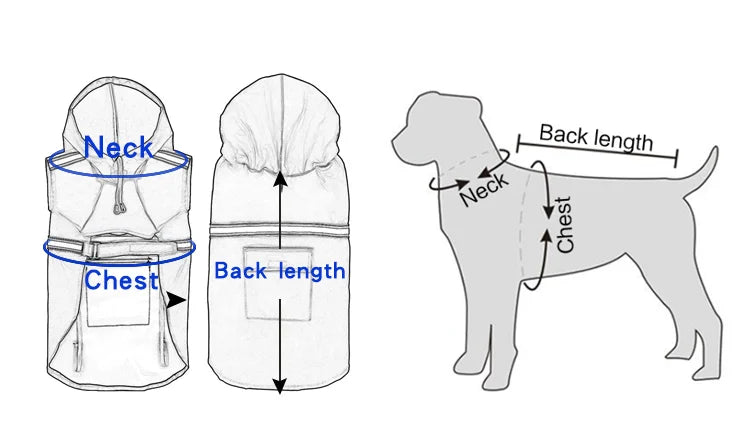 Pet poncho Dog Raincoats Reflective Small Large Dogs Rain Coat Waterproof Jacket S-5XL Fashion Outdoor Breathable Puppy Clothes