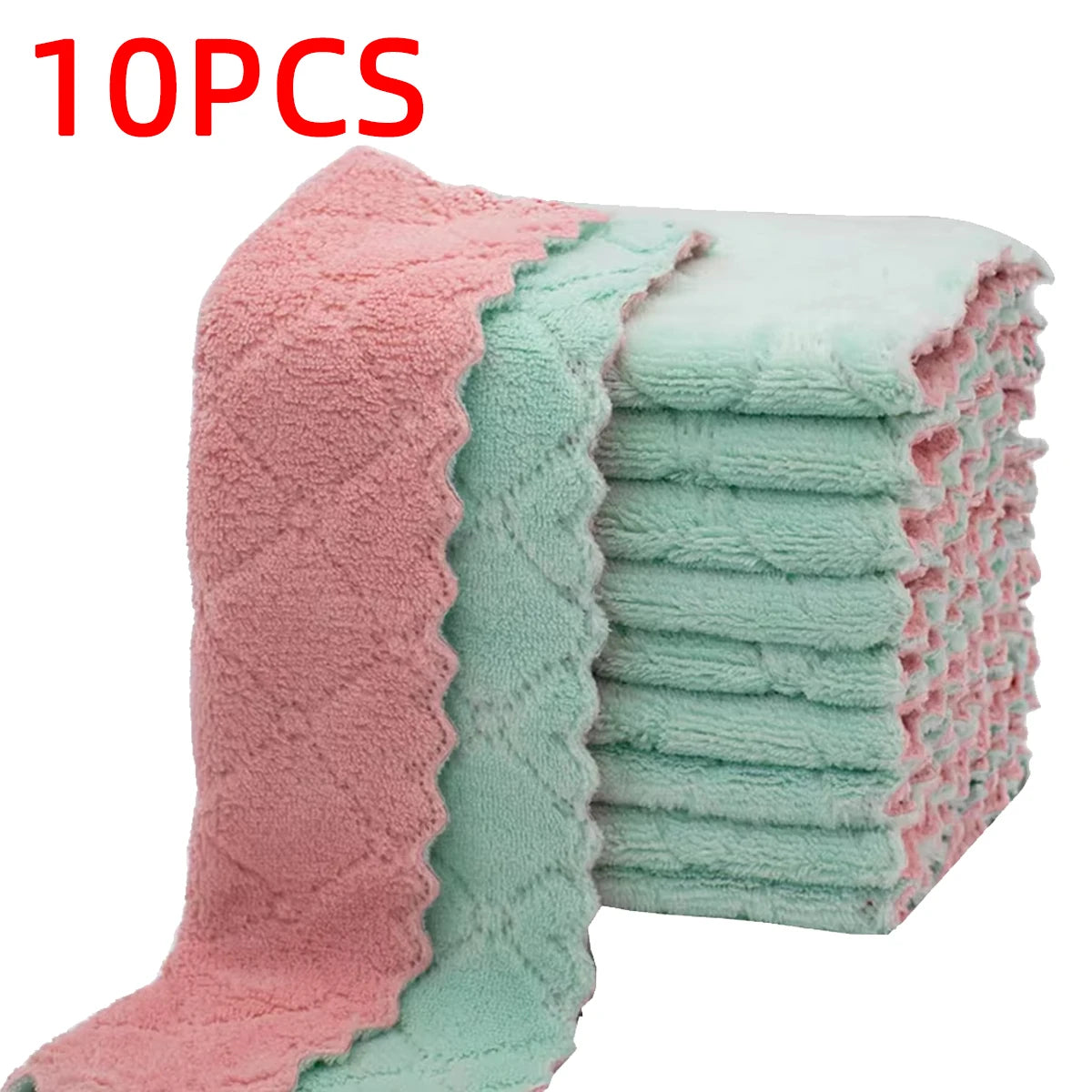 5/10-Pack Pure Cotton Random Color Kitchen Dishwashing Cloths Efficient Tableware Home Cleaning Towels Kitchen Bathroom Home
