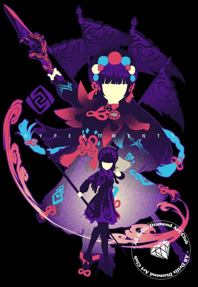 Genshin Impact 5D DIY AB Diamond Painting Anime Game Girl Xiao And Zhongli Cross Stitch Rhinestones Mosaic Embroidery Home Decor