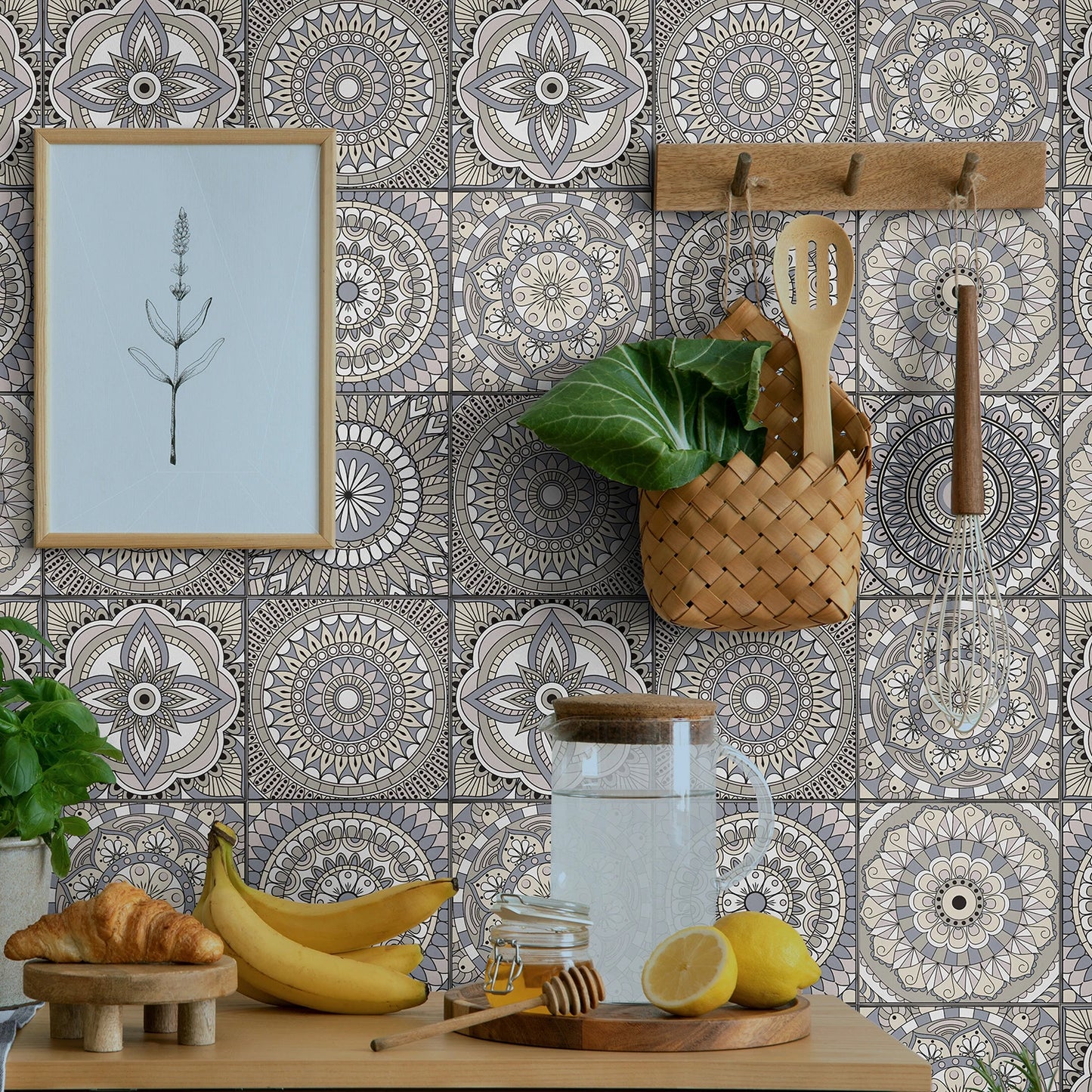 Classic Tile Self-adhesive Wallpaper, Waterproof Thickened PE Foam Wall Sticker for Bedroom, Bathroom, Kitchen, Tile Sticker