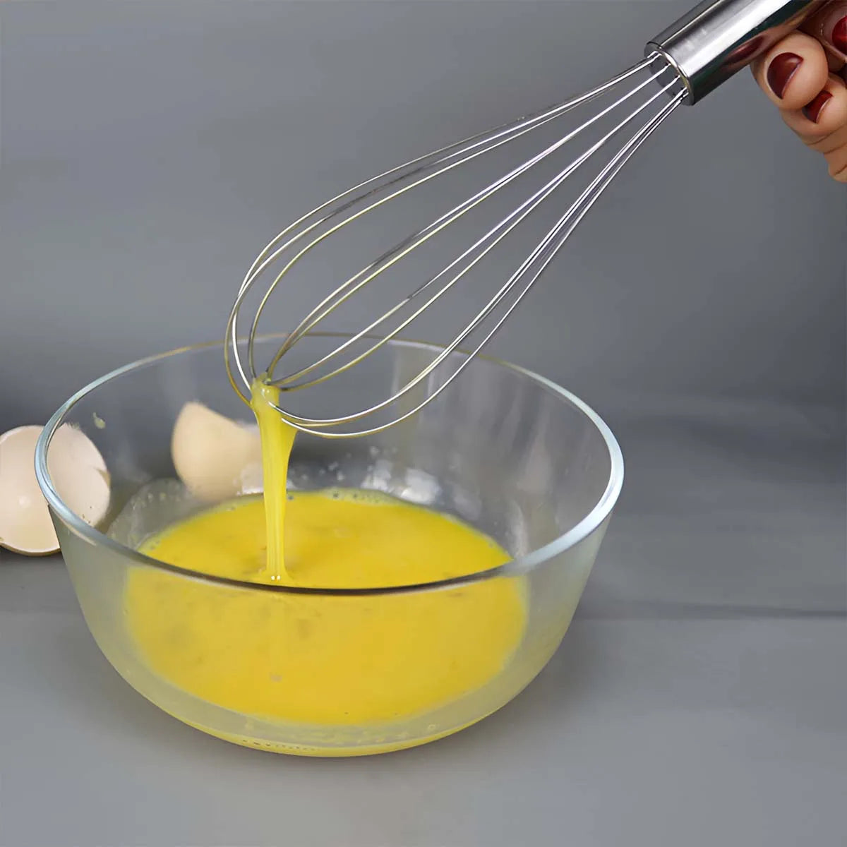 Stainless Steel Egg Beater, Manual Handheld Batter and Cream Mixer, Creative Kitchen Baking Tool, Milk Froth Mixer Head