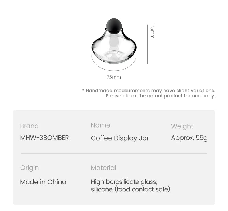 MHW-3BOMBER Coffee Aroma Bottle & Display Jar Coffee Bean Container Sample Storage Jar Coffee Scent Display For Barista Tasting