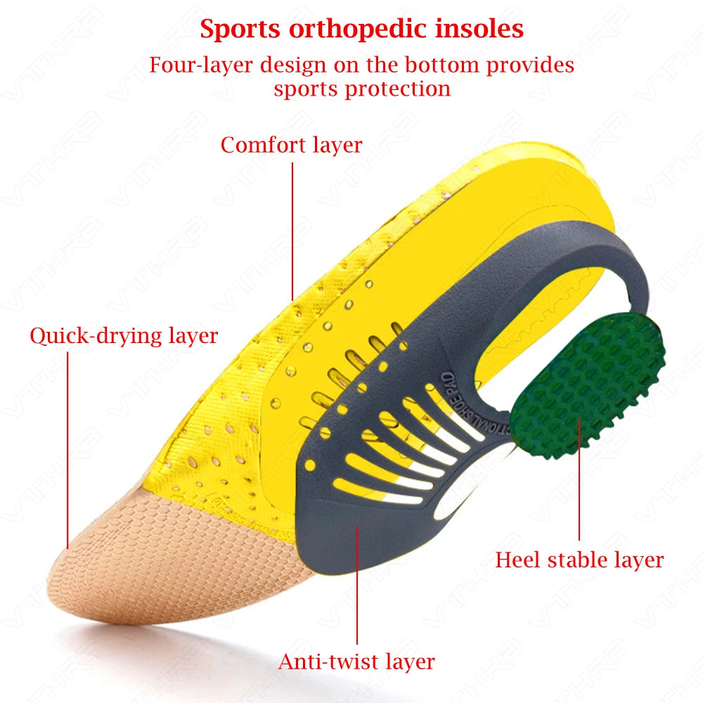 VTHRA Flat Feet Insoles Arch Support Insole Orthopedic Shoes Sole for Men Women Orthopedic Shoe Pad O/X Leg Correction Foot Care