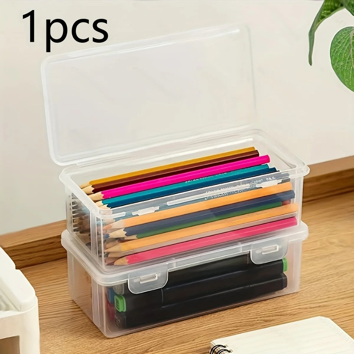 1/5pcs Transparent Plastic Storage Box To Store Small Items Toys Ornaments Jewelry Stickers Cards Organizer With Buckle DIYstuff