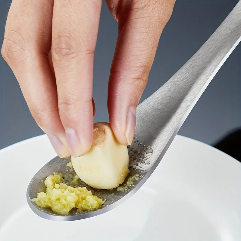 Stainless Steel Garlic Ginger Fruits Root Vegetable Grater Grinder Spoon for Kitchen