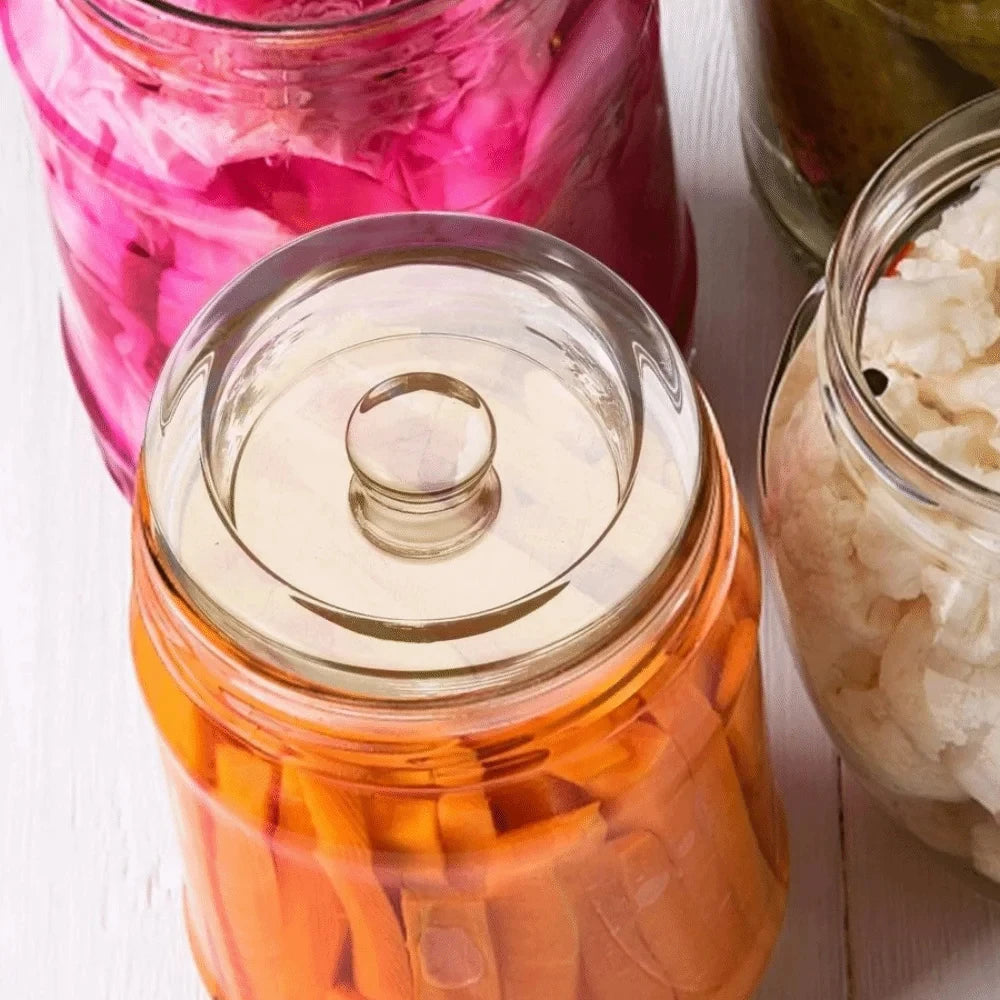 1/2pcs Fermented Glass Weights Wide Mouth Jars Lids Kitchen Gadgets Sealed Storage Container Lids Cheese Fermentation