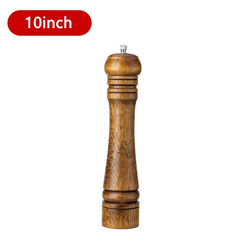 5/8/10 Inch Solid Wood Salt and Pepper Mills Spice Grain Grinder with Adjustable Ceramic Grinding Core Kitchen Tools Mills