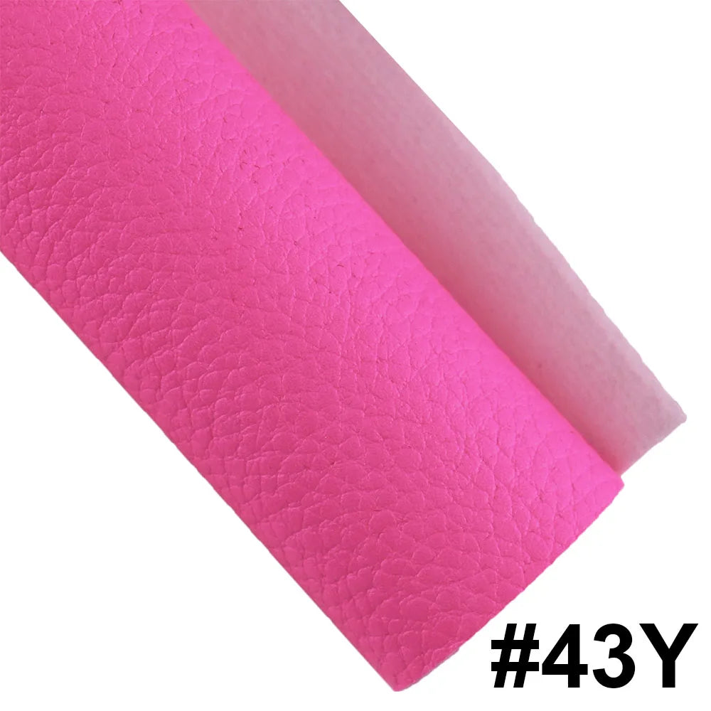 30x132cm Roll Neon Pink Yellow Litchi Textured Soft Faux Synthetic PU Leather Fabric For Handbags Bows Sewing Craft DIY BH469