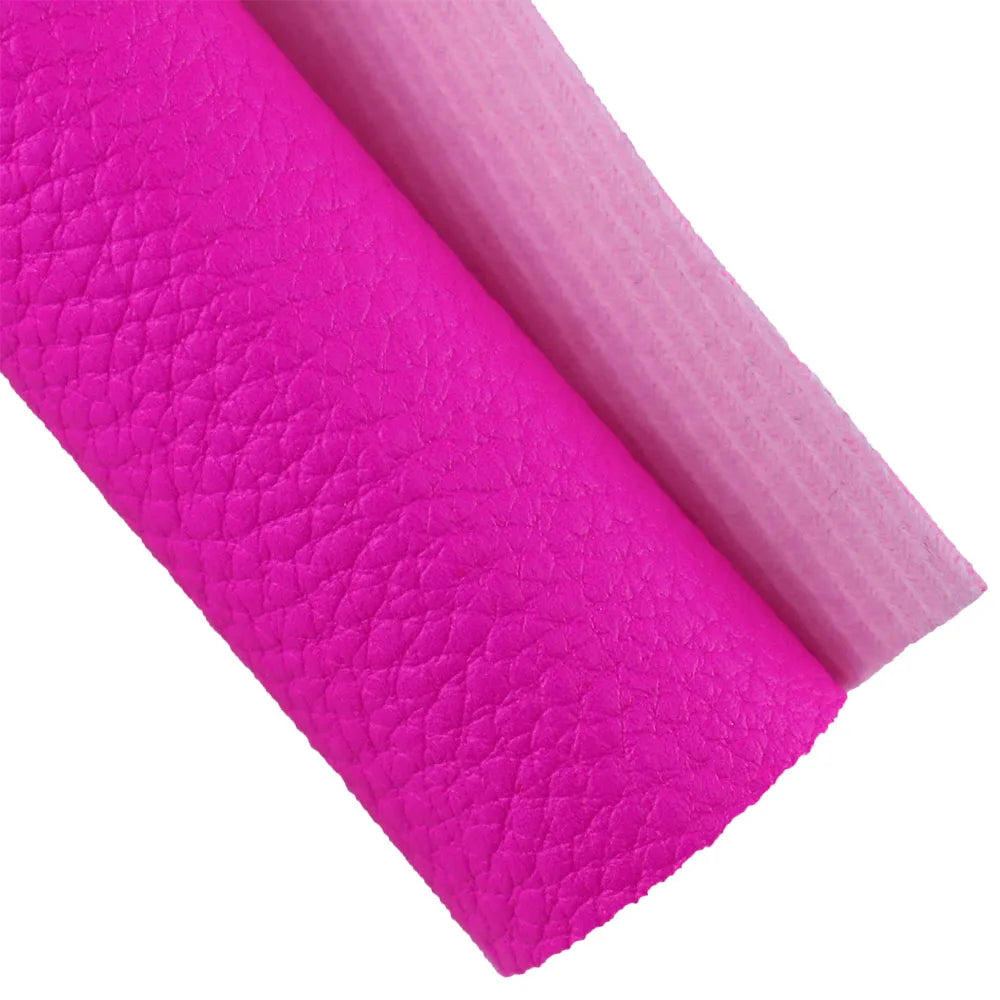 30x132cm Roll Neon Pink Yellow Litchi Textured Soft Faux Synthetic PU Leather Fabric For Handbags Bows Sewing Craft DIY BH469