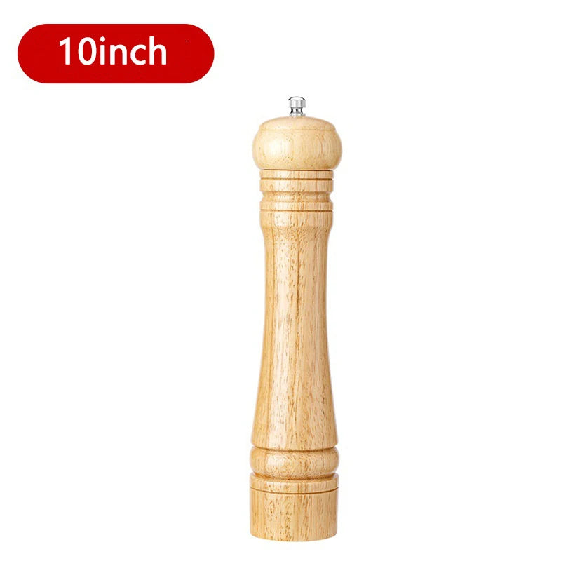 5/8/10 Inch Solid Wood Salt and Pepper Mills Spice Grain Grinder with Adjustable Ceramic Grinding Core Kitchen Tools Mills
