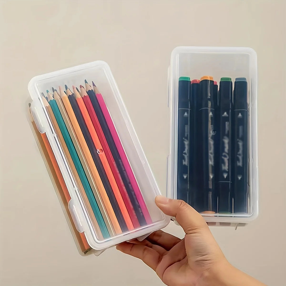 1/5pcs Transparent Plastic Storage Box To Store Small Items Toys Ornaments Jewelry Stickers Cards Organizer With Buckle DIYstuff
