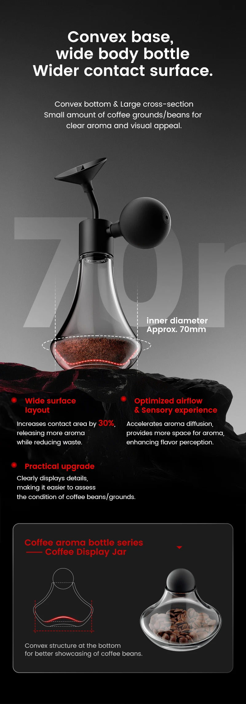 MHW-3BOMBER Coffee Aroma Bottle & Display Jar Coffee Bean Container Sample Storage Jar Coffee Scent Display For Barista Tasting