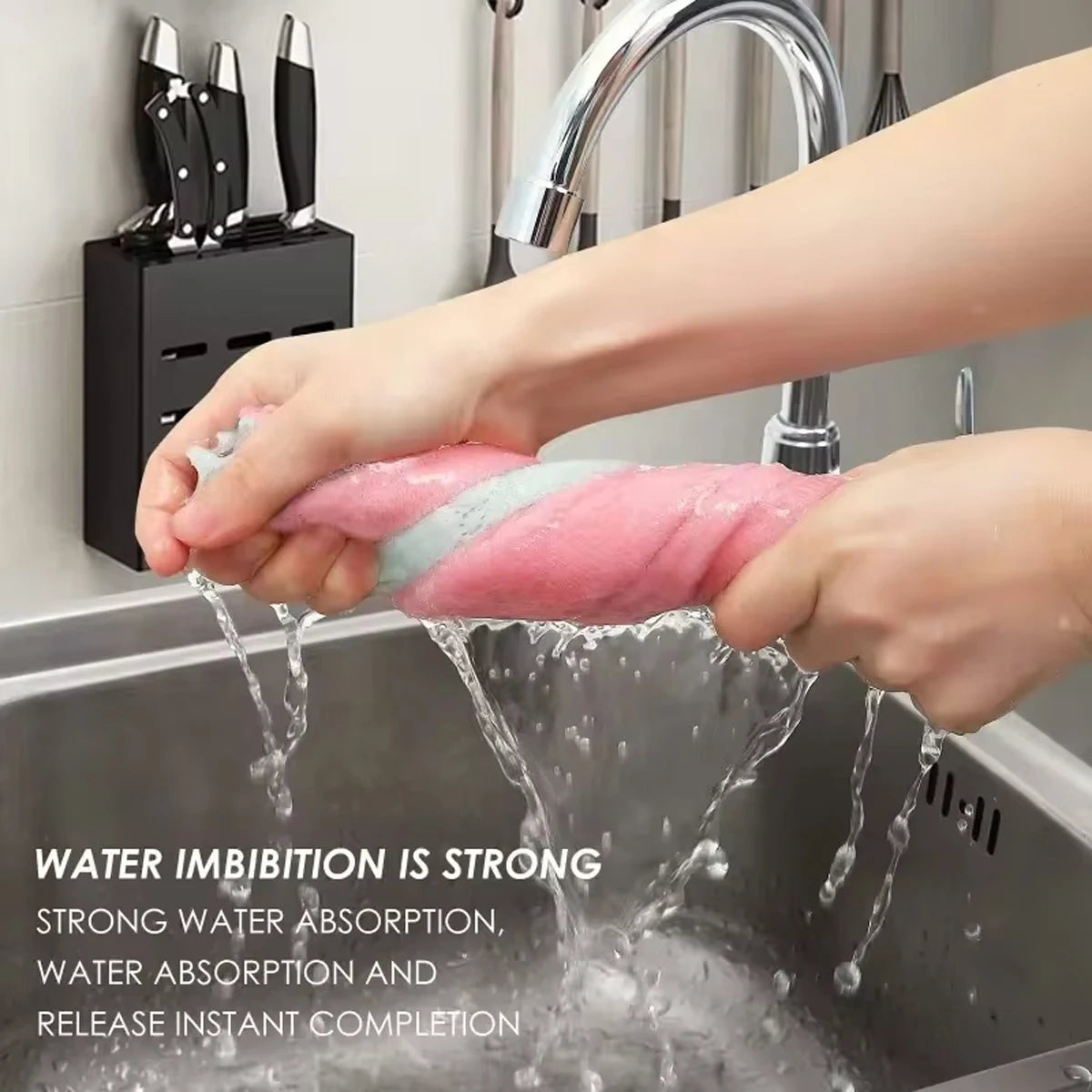 5/10-Pack Pure Cotton Random Color Kitchen Dishwashing Cloths Efficient Tableware Home Cleaning Towels Kitchen Bathroom Home