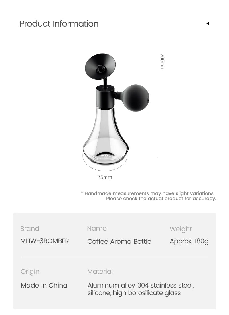 MHW-3BOMBER Coffee Aroma Bottle & Display Jar Coffee Bean Container Sample Storage Jar Coffee Scent Display For Barista Tasting