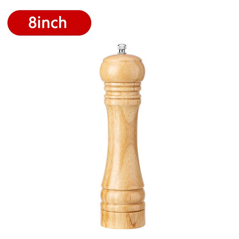 5/8/10 Inch Solid Wood Salt and Pepper Mills Spice Grain Grinder with Adjustable Ceramic Grinding Core Kitchen Tools Mills