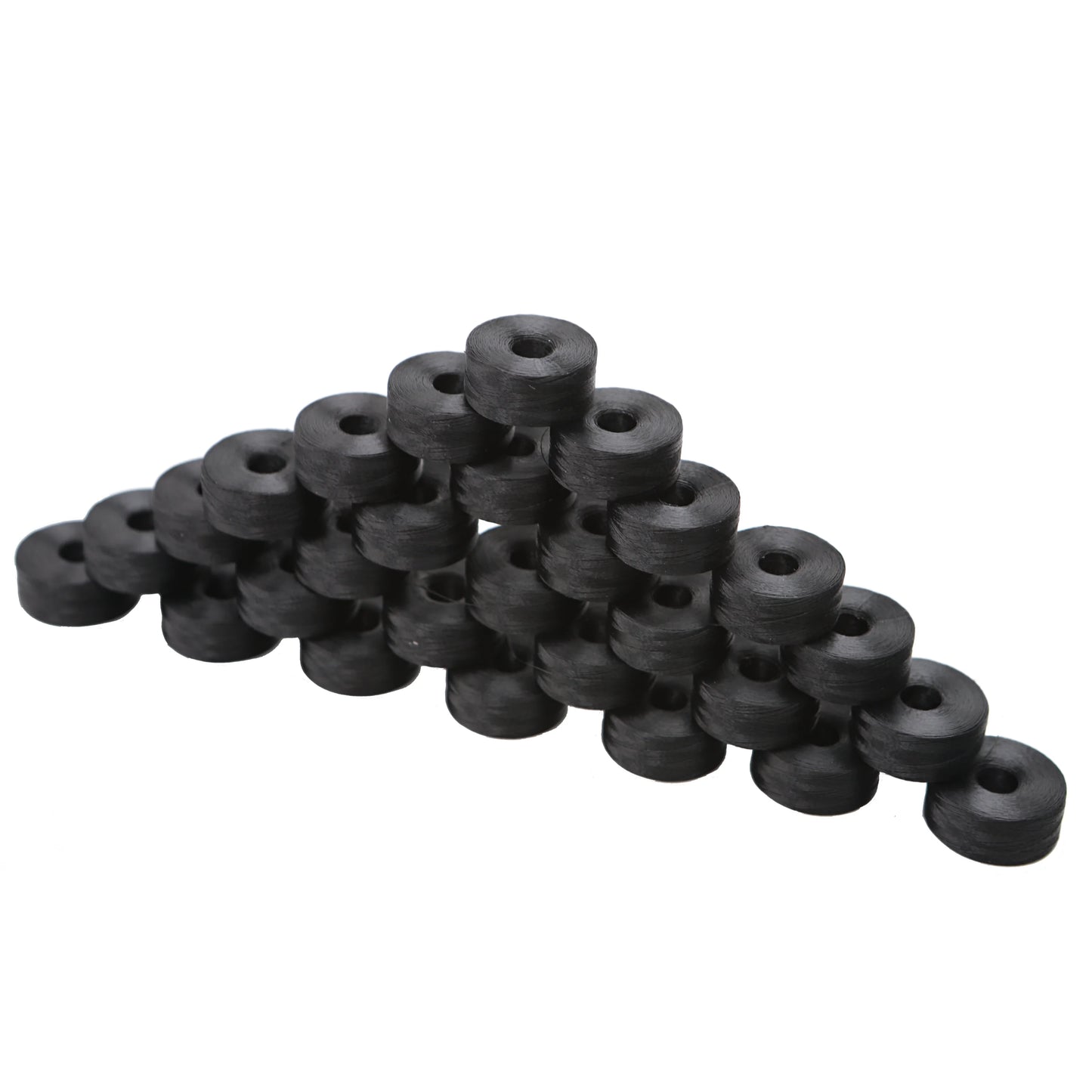 144 Eco-friendly Coreless Prewound Bobbins Thread Sideless Style L 60WT Polyester 145 Meters Long White And Black Colors Choice