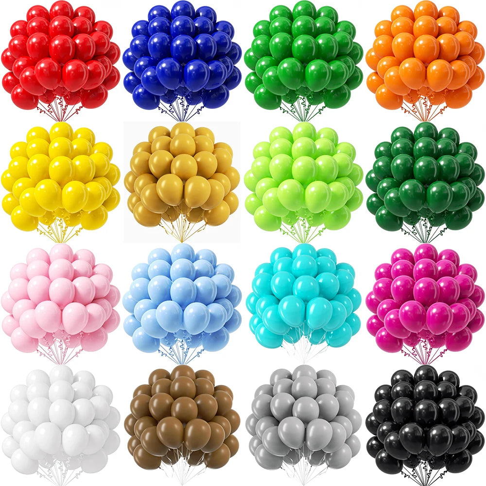 10/12inch 10/20/30pcs Red Royal Blue Balloons Yellow Jungle Green Ballon Carnival Circus Globos Baby Shower Birthday Party Decor