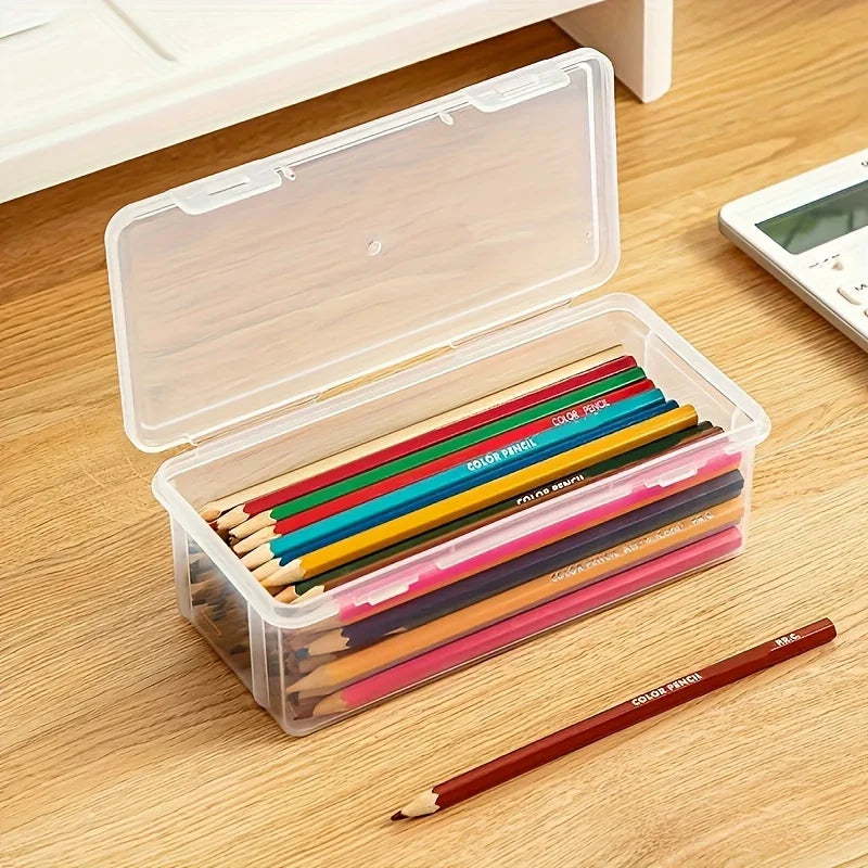 1/5pcs Transparent Plastic Storage Box To Store Small Items Toys Ornaments Jewelry Stickers Cards Organizer With Buckle DIYstuff