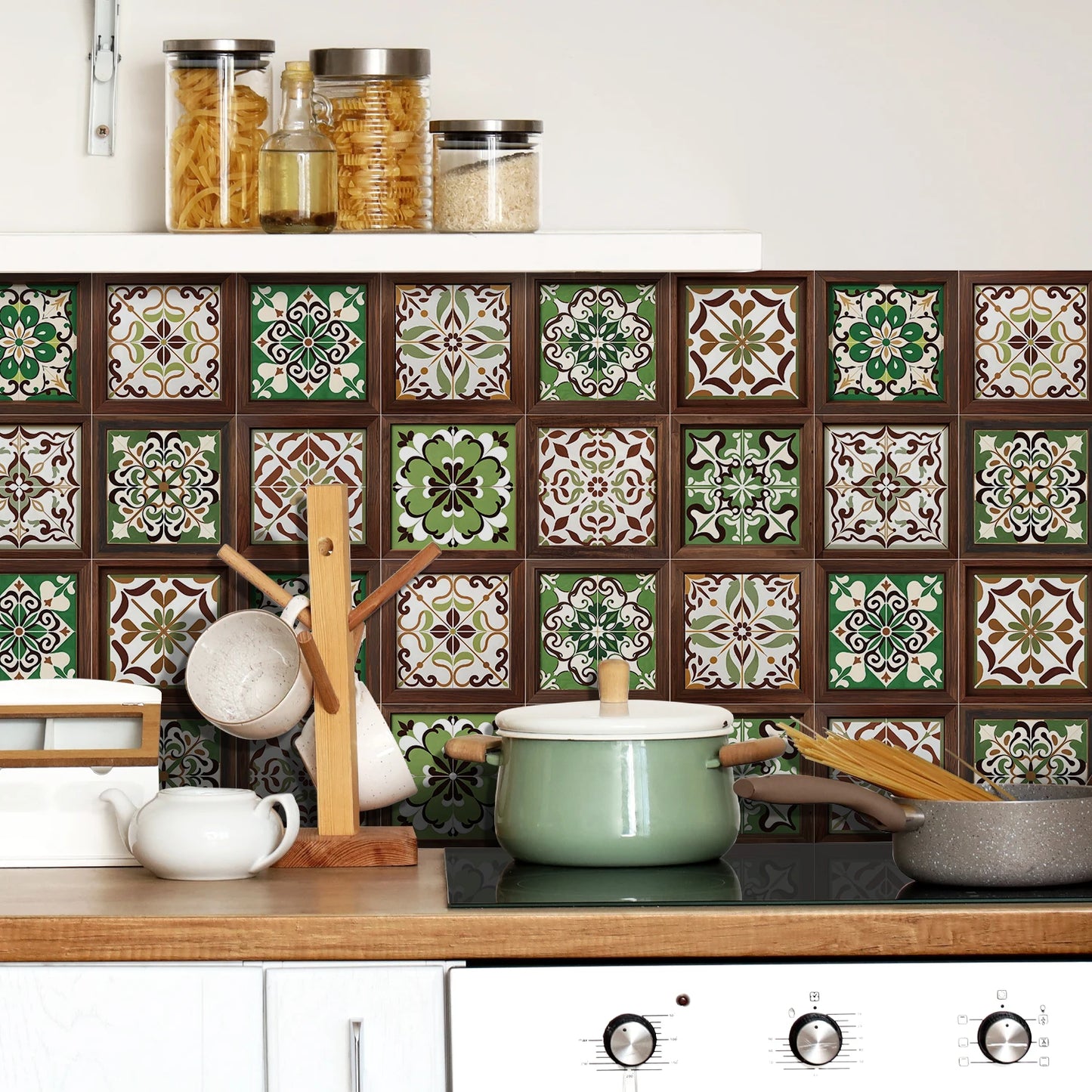 Classic Tile Self-adhesive Wallpaper, Waterproof Thickened PE Foam Wall Sticker for Bedroom, Bathroom, Kitchen, Tile Sticker