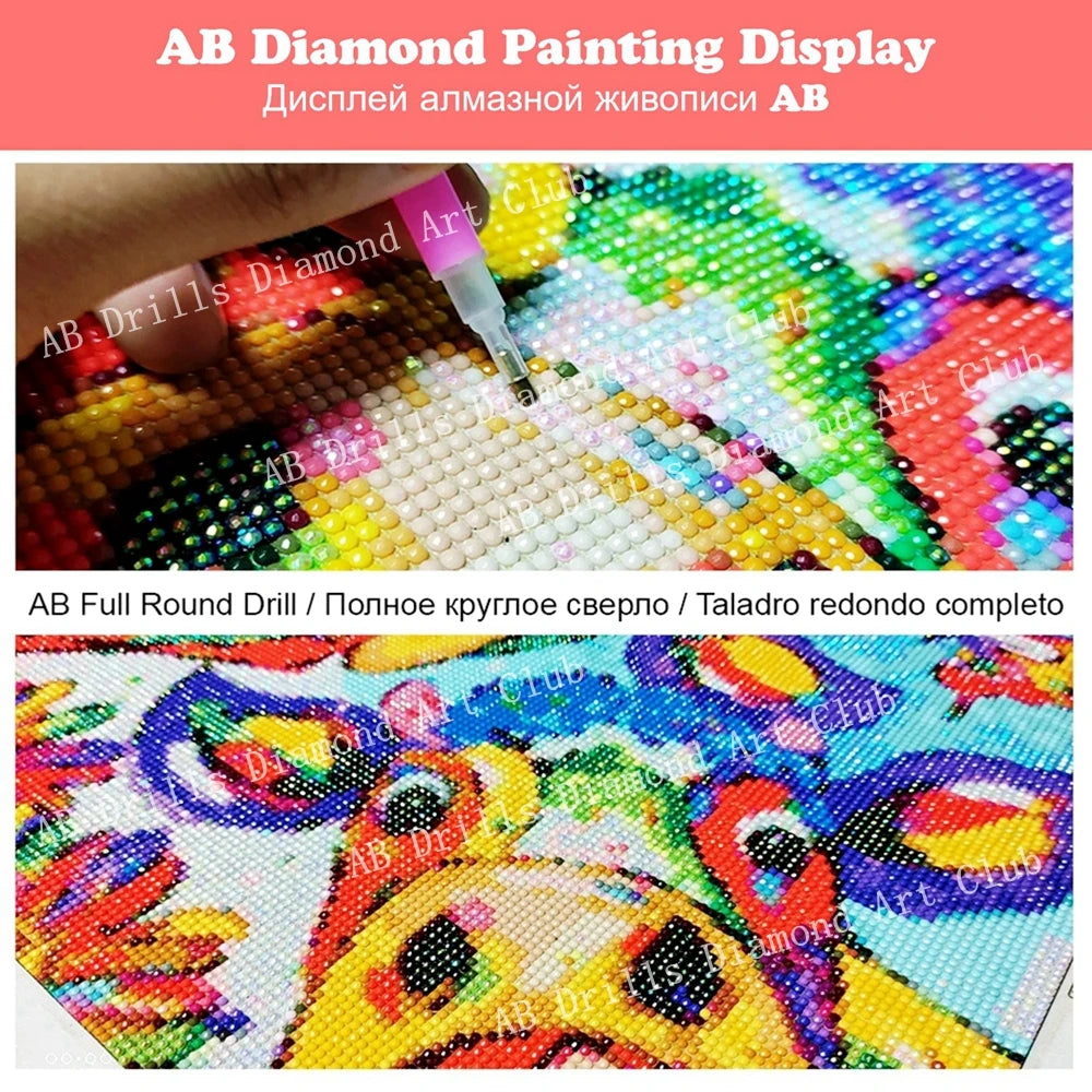 Genshin Impact 5D DIY AB Diamond Painting Anime Game Girl Xiao And Zhongli Cross Stitch Rhinestones Mosaic Embroidery Home Decor
