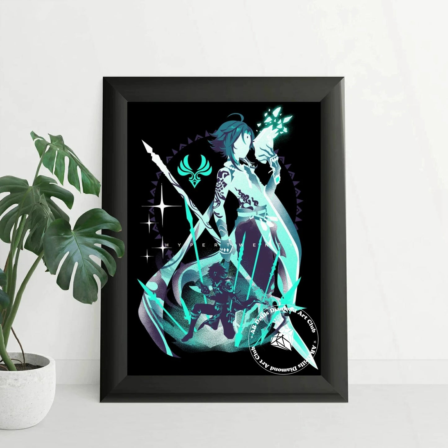 Genshin Impact 5D DIY AB Diamond Painting Anime Game Girl Xiao And Zhongli Cross Stitch Rhinestones Mosaic Embroidery Home Decor