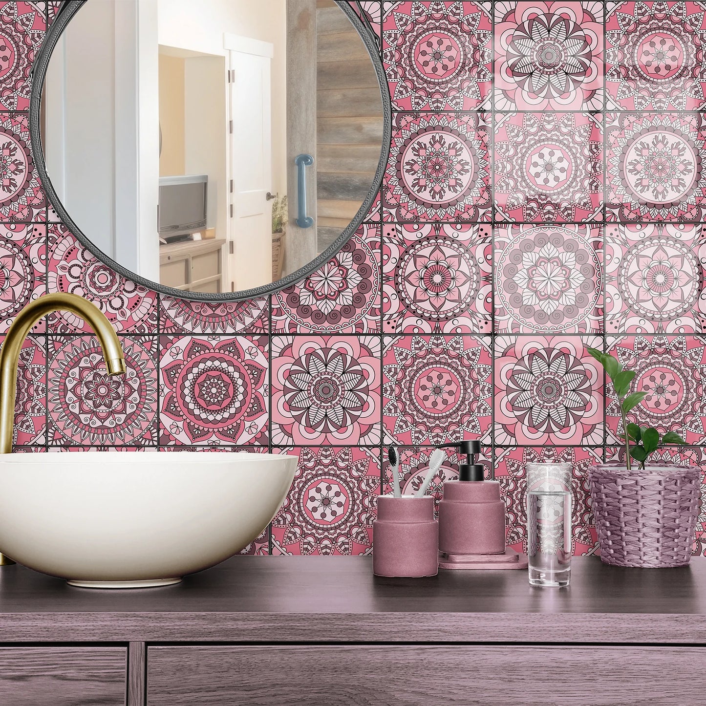 Classic Tile Self-adhesive Wallpaper, Waterproof Thickened PE Foam Wall Sticker for Bedroom, Bathroom, Kitchen, Tile Sticker