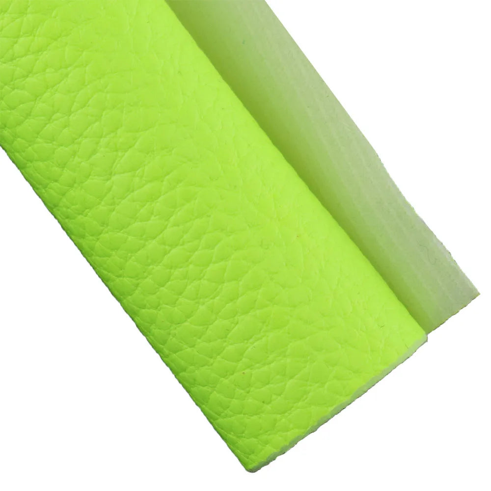 30x132cm Roll Neon Pink Yellow Litchi Textured Soft Faux Synthetic PU Leather Fabric For Handbags Bows Sewing Craft DIY BH469