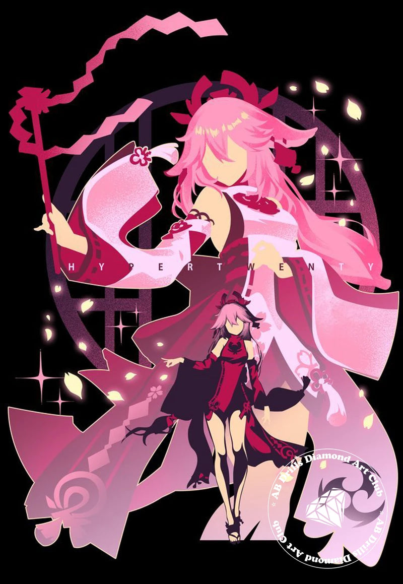Genshin Impact 5D DIY AB Diamond Painting Anime Game Girl Xiao And Zhongli Cross Stitch Rhinestones Mosaic Embroidery Home Decor