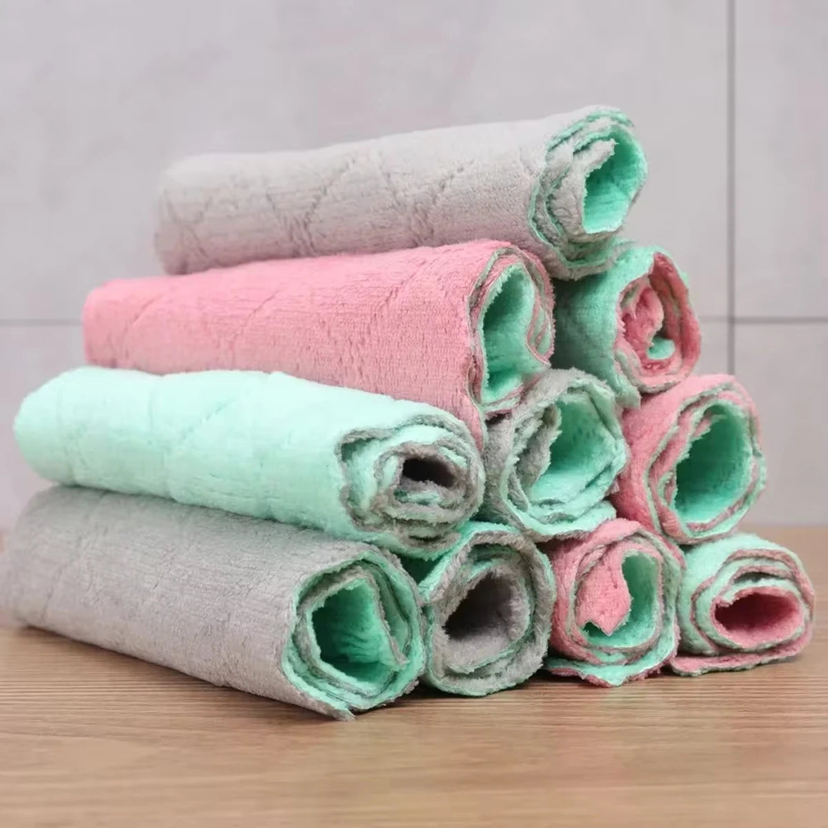 5/10-Pack Pure Cotton Random Color Kitchen Dishwashing Cloths Efficient Tableware Home Cleaning Towels Kitchen Bathroom Home
