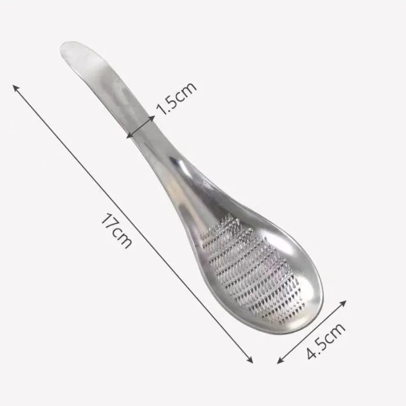 Stainless Steel Garlic Ginger Fruits Root Vegetable Grater Grinder Spoon for Kitchen
