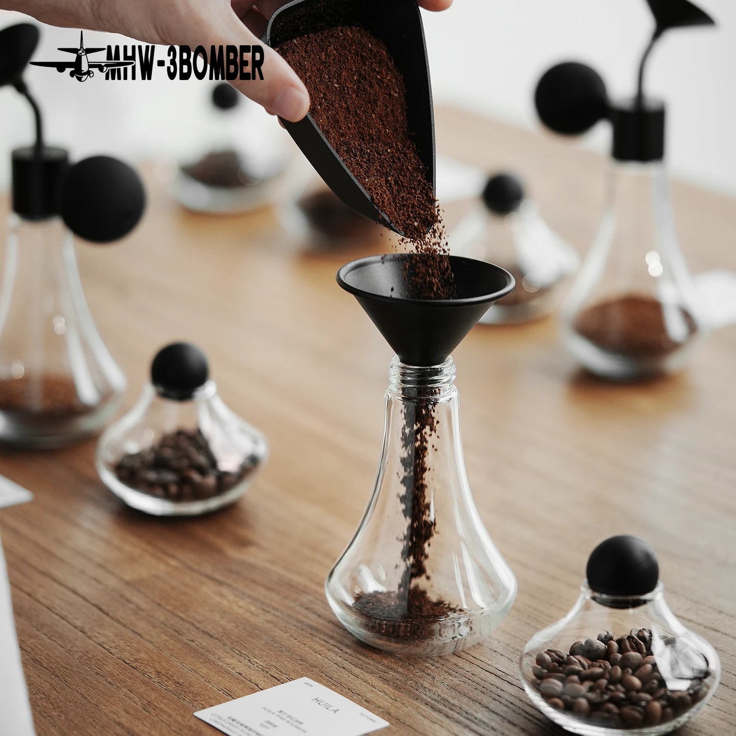 MHW-3BOMBER Coffee Aroma Bottle & Display Jar Coffee Bean Container Sample Storage Jar Coffee Scent Display For Barista Tasting